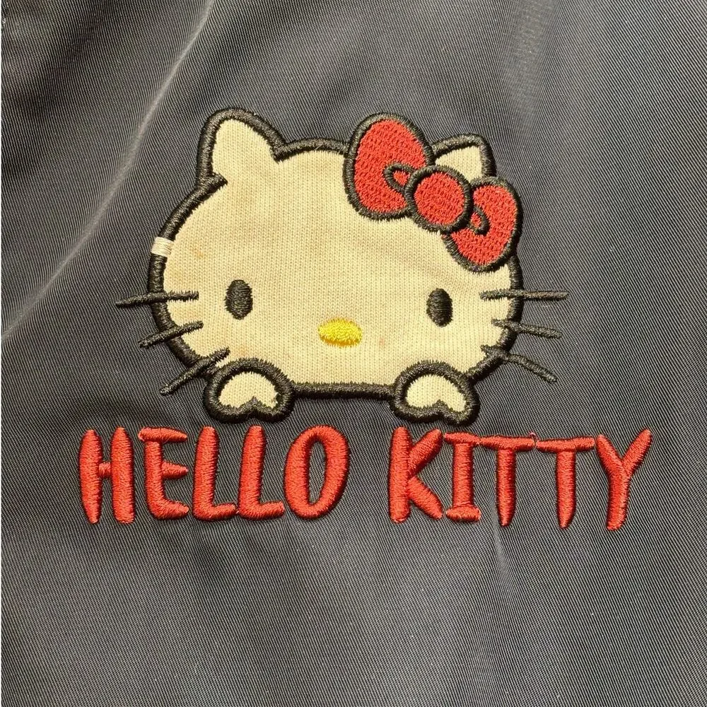 Sanrio Miniso Hello Kitty Bomber Jacket Girls Kids 7-8 Navy Full Zip Embroidered